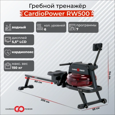 Гребной тренажер CardioPower RW500